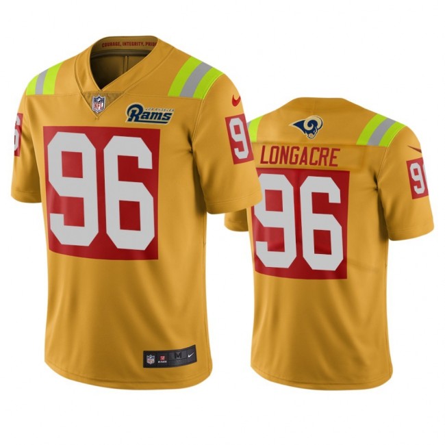 Los Angeles Rams #96 Matt Longacre Gold Vapor Limited City Edition NFL Jersey