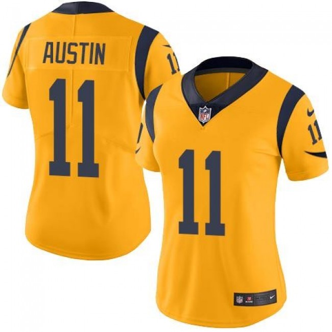 Women's Rams #11 Tavon Austin Gold Stitched NFL Limited Rush Jersey