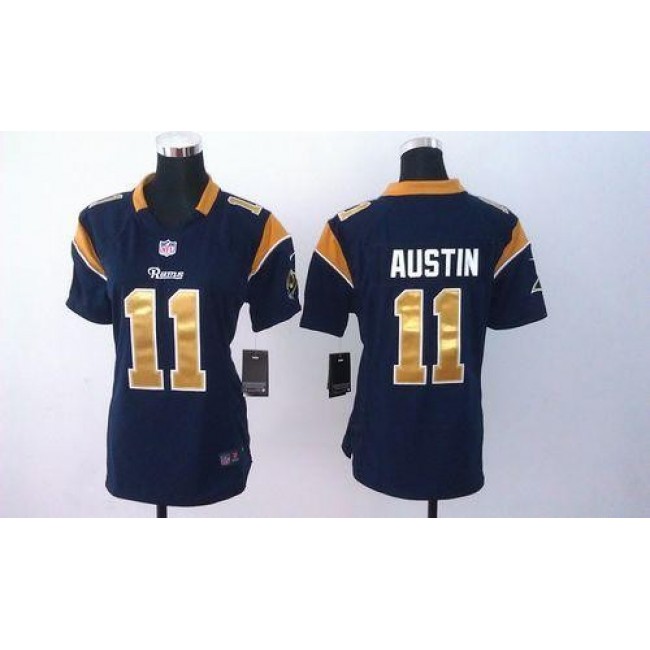 Women's Rams #11 Tavon Austin Navy Blue Team Color Stitched NFL Elite Jersey