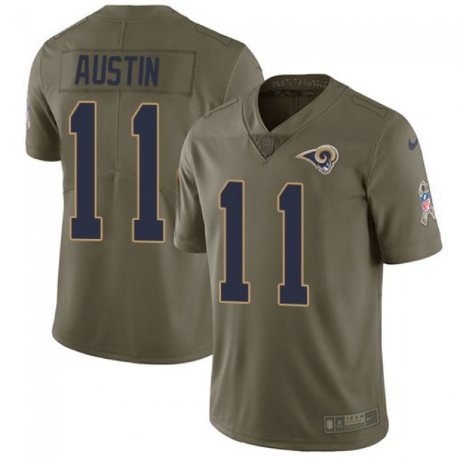 Los Angeles Rams #11 Tavon Austin Olive Youth Stitched NFL Limited 2017 Salute to Service Jersey