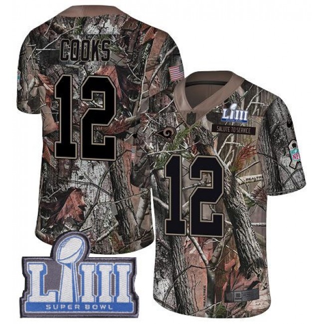 Nike Rams #12 Brandin Cooks Camo Super Bowl LIII Bound Men's Stitched NFL Limited Rush Realtree Jersey