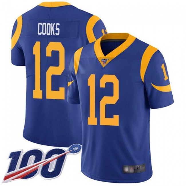Nike Rams #12 Brandin Cooks Royal Blue Alternate Men's Stitched NFL 100th Season Vapor Limited Jersey