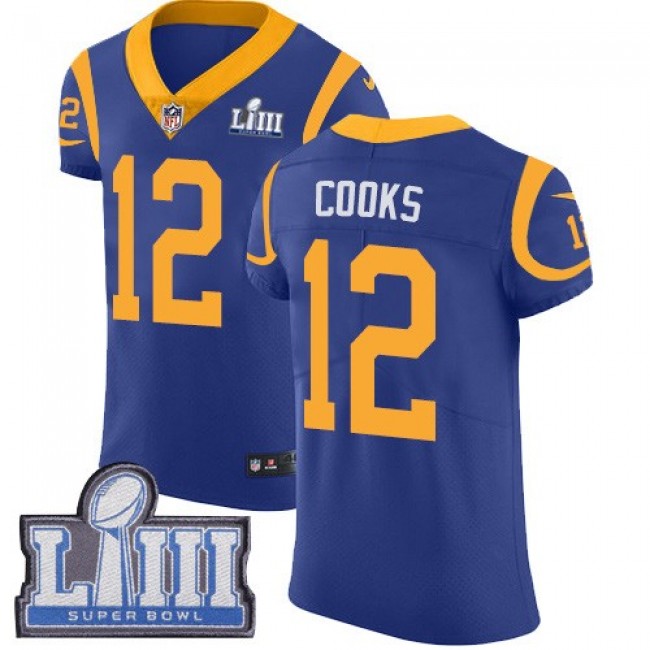 Nike Rams #12 Brandin Cooks Royal Blue Alternate Super Bowl LIII Bound Men's Stitched NFL Vapor Untouchable Elite Jersey
