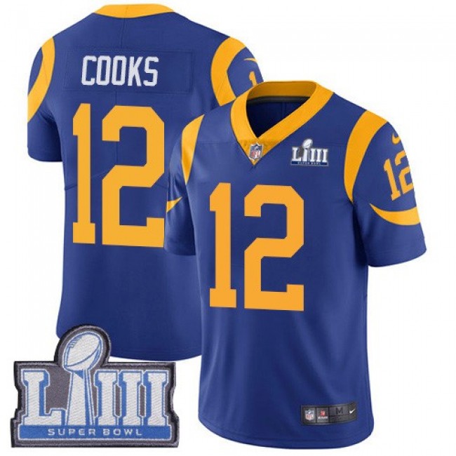 Nike Rams #12 Brandin Cooks Royal Blue Alternate Super Bowl LIII Bound Men's Stitched NFL Vapor Untouchable Limited Jersey