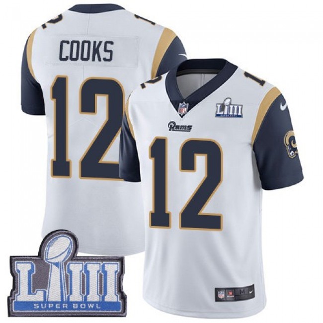 بطاطس زورو Nike Rams #12 Brandin Cooks White Super Bowl LIII Bound Men's Stitched NFL  Vapor Untouchable Limited Jersey بطاطس زورو