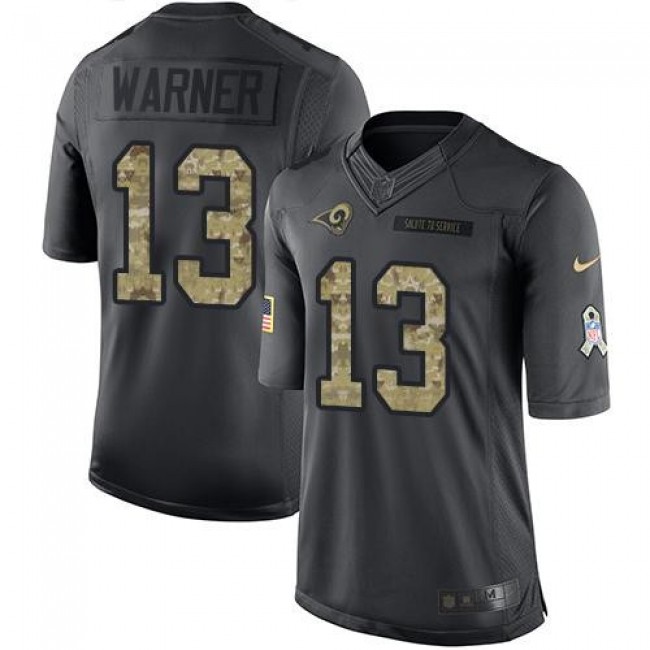 Los Angeles Rams #13 Kurt Warner Black Youth Stitched NFL Limited 2016 Salute to Service Jersey