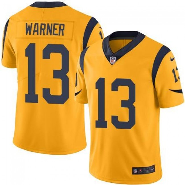 Los Angeles Rams #13 Kurt Warner Gold Youth Stitched NFL Limited Rush Jersey