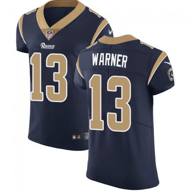 Nike Rams #13 Kurt Warner Navy Blue Team Color Men's Stitched NFL Vapor Untouchable Elite Jersey