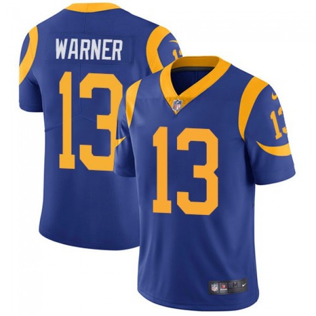 Nike Rams #13 Kurt Warner Royal Blue Alternate Men's Stitched NFL Vapor Untouchable Limited Jersey
