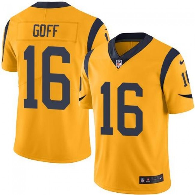 Los Angeles Rams #16 Jared Goff Gold Youth Stitched NFL Limited Rush Jersey