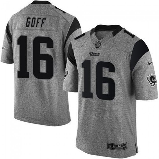 Nike Rams #16 Jared Goff Gray Men's Stitched NFL Limited Gridiron Gray Jersey