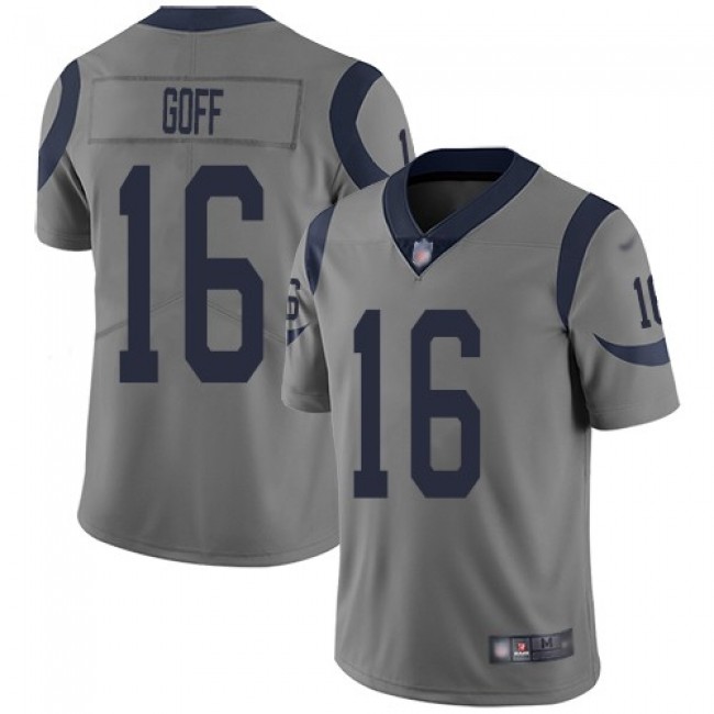 Nike Rams #16 Jared Goff Gray Men's Stitched NFL Limited Inverted Legend Jersey