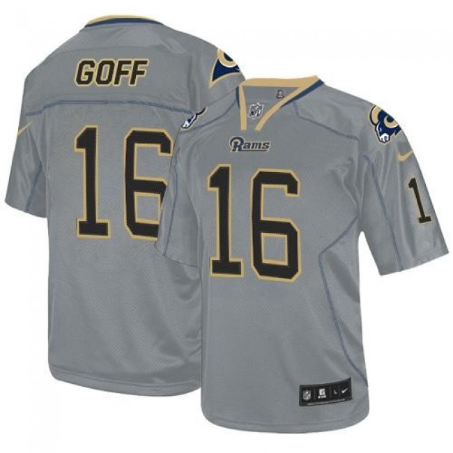 Nike Rams #16 Jared Goff Lights Out Grey Men's Stitched NFL Elite Jersey
