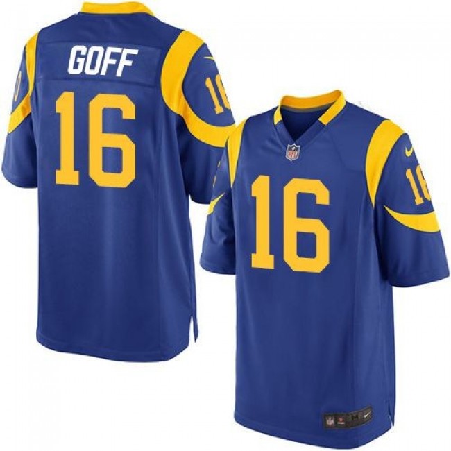 راندي NFL Jersey US In Leather-Los Angeles Rams #16 Jared Goff Royal ... راندي