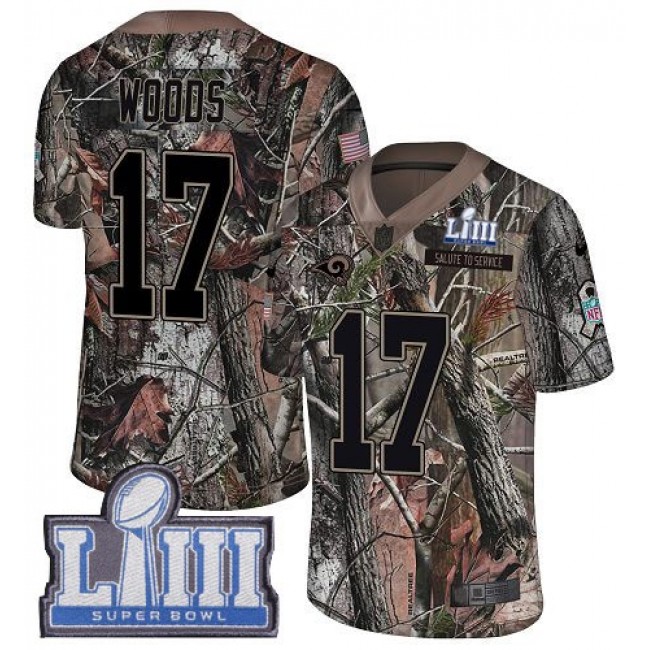 Nike Rams #17 Robert Woods Camo Super Bowl LIII Bound Men's Stitched NFL Limited Rush Realtree Jersey