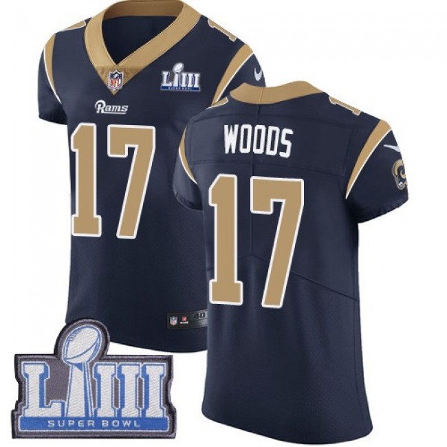 Nike Rams #17 Robert Woods Navy Blue Team Color Super Bowl LIII Bound Men's Stitched NFL Vapor Untouchable Elite Jersey