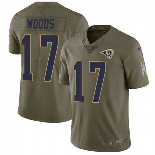 Los Angeles Rams #17 Robert Woods Olive Youth Stitched NFL Limited 2017 Salute to Service Jersey