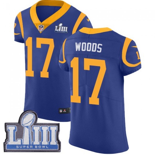 Nike Rams #17 Robert Woods Royal Blue Alternate Super Bowl LIII Bound Men's Stitched NFL Vapor Untouchable Elite Jersey