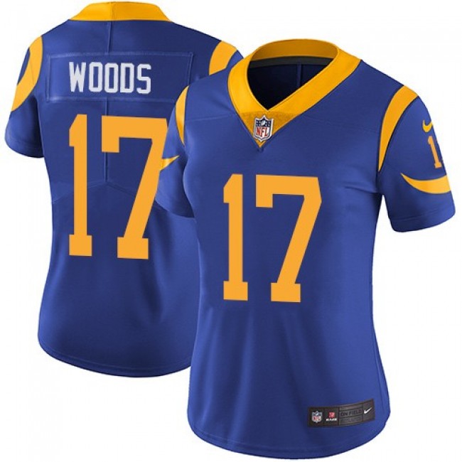 Women's Rams #17 Robert Woods Royal Blue Alternate Stitched NFL Vapor Untouchable Limited Jersey