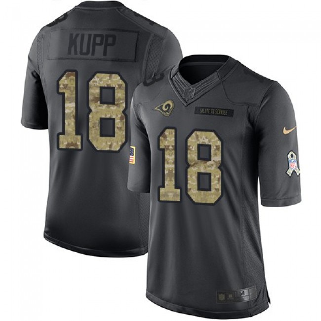Los Angeles Rams #18 Cooper Kupp Black Youth Stitched NFL Limited 2016 Salute to Service Jersey