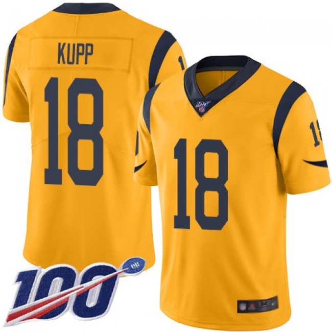 Nike Rams #18 Cooper Kupp Gold Men's Stitched NFL Limited Rush 100th Season Jersey