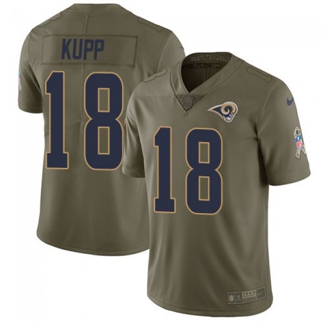 Nike Rams #18 Cooper Kupp Olive Men's Stitched NFL Limited 2017 Salute to Service Jersey