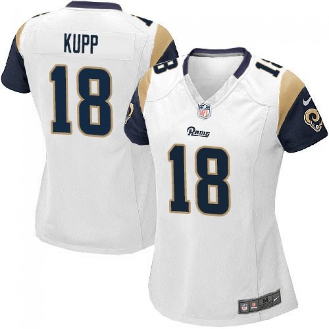 Women's Rams #18 Cooper Kupp White Stitched NFL Elite Jersey