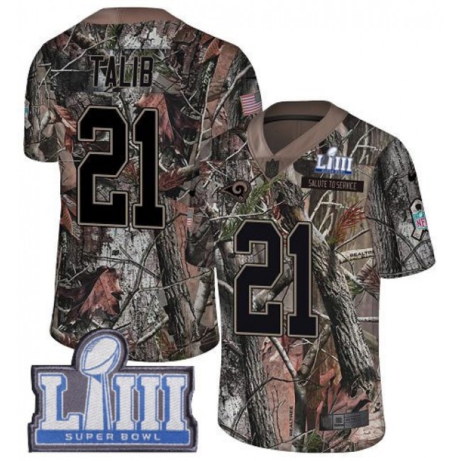 Nike Rams #21 Aqib Talib Camo Super Bowl LIII Bound Men's Stitched NFL Limited Rush Realtree Jersey