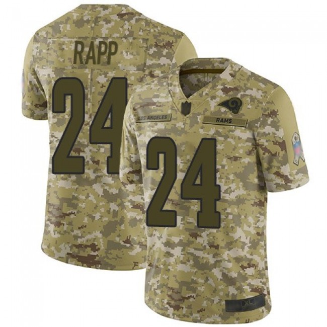 Nike Rams #24 Taylor Rapp Camo Men's Stitched NFL Limited 2018 Salute To Service Jersey