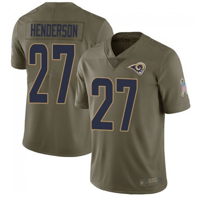 Nike Rams #27 Darrell Henderson Olive Men's Stitched NFL Limited 2017 Salute To Service Jersey