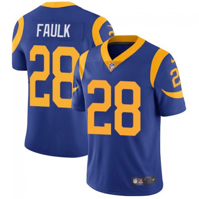 Nike Rams #28 Marshall Faulk Royal Blue Alternate Men's Stitched NFL Vapor Untouchable Limited Jersey