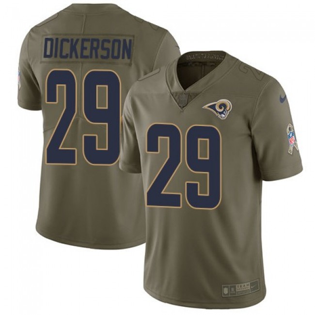 Nike Rams #29 Eric Dickerson Olive Men's Stitched NFL Limited 2017 Salute to Service Jersey