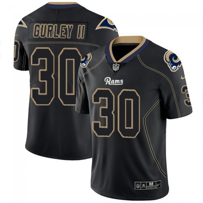 Nike Rams #30 Todd Gurley II Lights Out Black Men's Stitched NFL Limited Rush Jersey