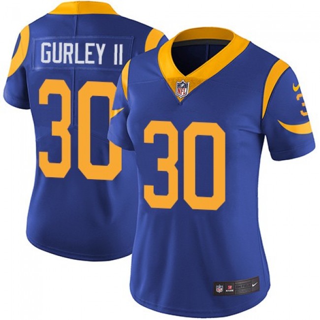 مرحبا #30 Limited Todd Gurley Royal Blue Nike NFL Alternate Women's Jersey Los Angeles Rams Vapor Untouchable Super Bowl LIII Bound مرحبا