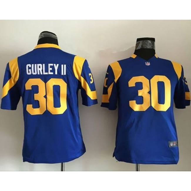 Los Angeles Rams #30 Todd Gurley II Royal Blue Alternate Youth Stitched NFL Elite Jersey