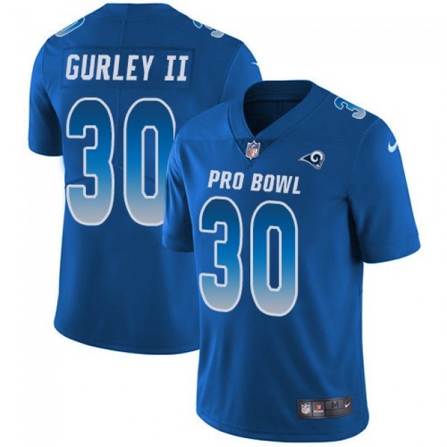 Nike Rams #30 Todd Gurley II Royal Men's Stitched NFL Limited NFC 2018 Pro Bowl Jersey