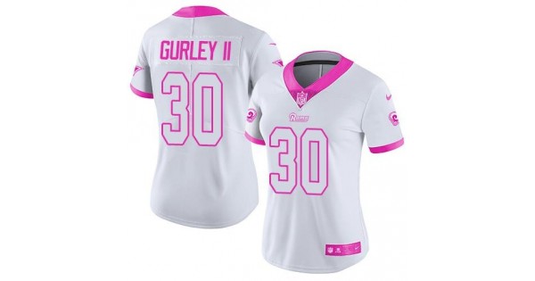 كوكاكولا السعودية NFL Jersey all 32 teams-Women's Rams #30 Todd Gurley II White ... كوكاكولا السعودية