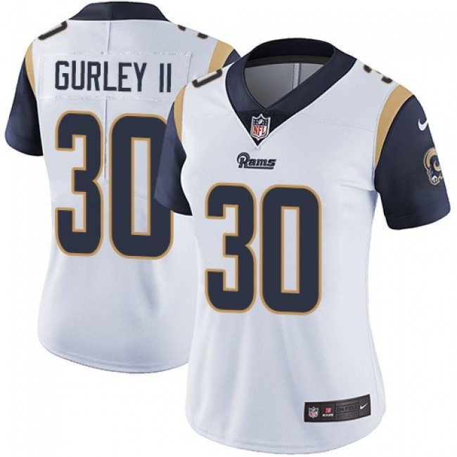 Women's Rams #30 Todd Gurley II White Stitched NFL Vapor Untouchable Limited Jersey