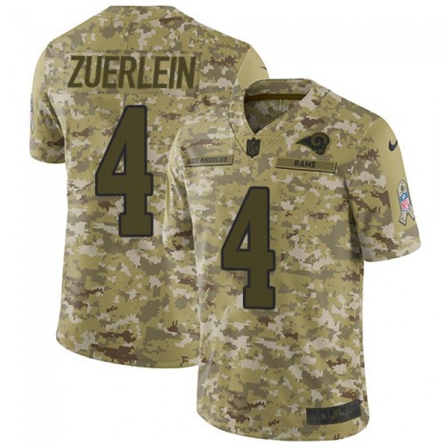 Nike Rams #4 Greg Zuerlein Camo Men's Stitched NFL Limited 2018 Salute To Service Jersey