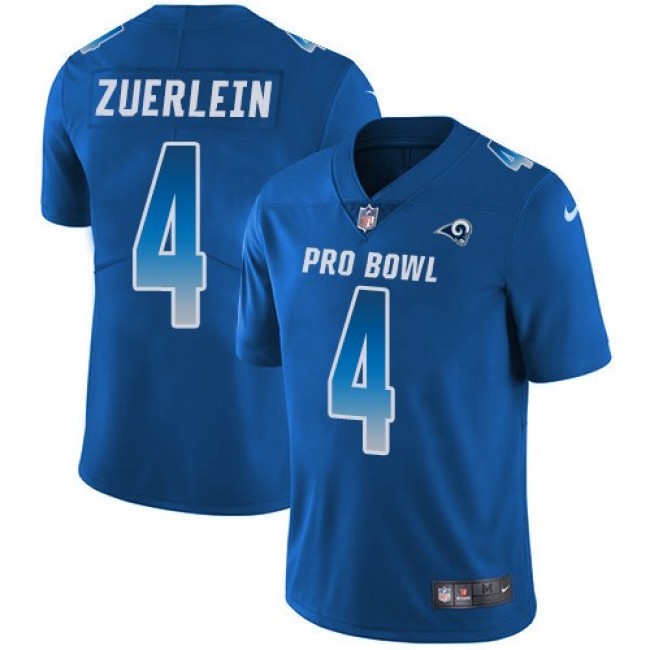 Nike Rams #4 Greg Zuerlein Royal Men's Stitched NFL Limited NFC 2018 Pro Bowl Jersey