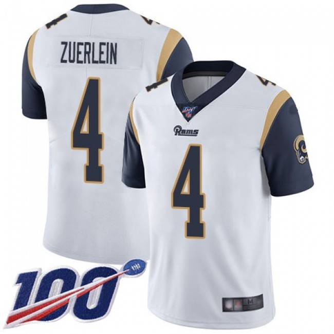 Nike Rams #4 Greg Zuerlein White Men's Stitched NFL 100th Season Vapor Limited Jersey