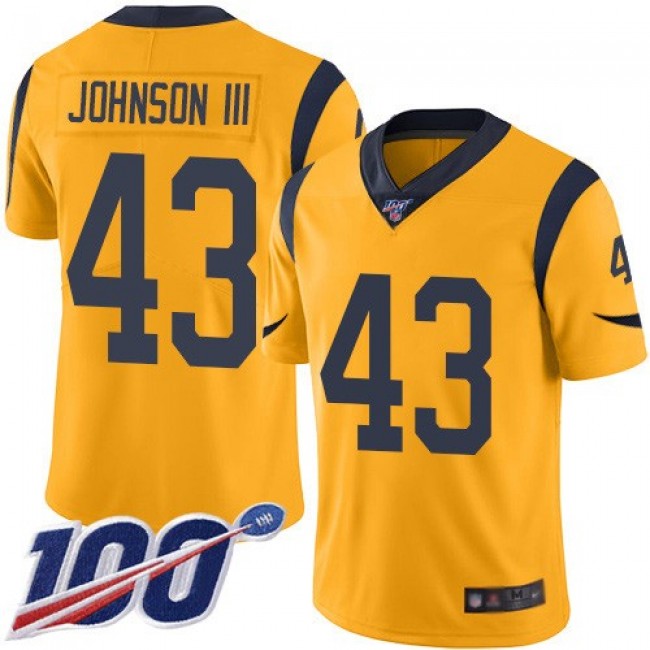 Nike Rams #43 John Johnson III Gold Men's Stitched NFL Limited Rush 100th Season Jersey