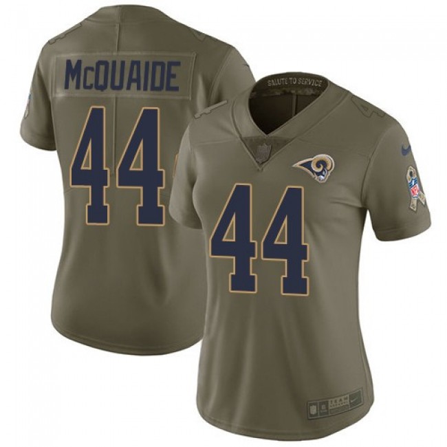 Women's Rams #44 Jacob McQuaide Olive Stitched NFL Limited 2017 Salute to Service Jersey