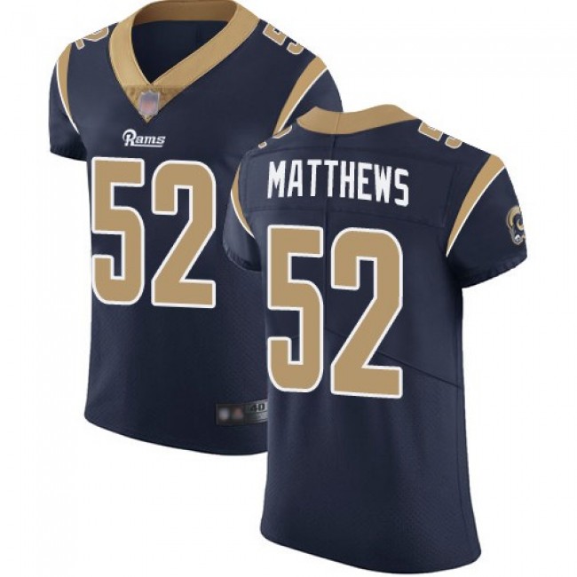 Nike Rams #52 Clay Matthews Navy Blue Team Color Men's Stitched NFL Vapor Untouchable Elite Jersey