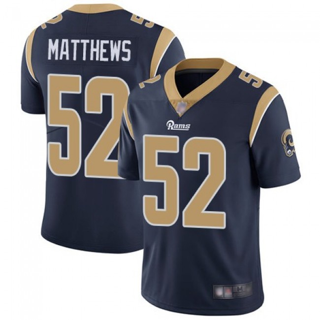 Nike Rams #52 Clay Matthews Navy Blue Team Color Men's Stitched NFL Vapor Untouchable Limited Jersey