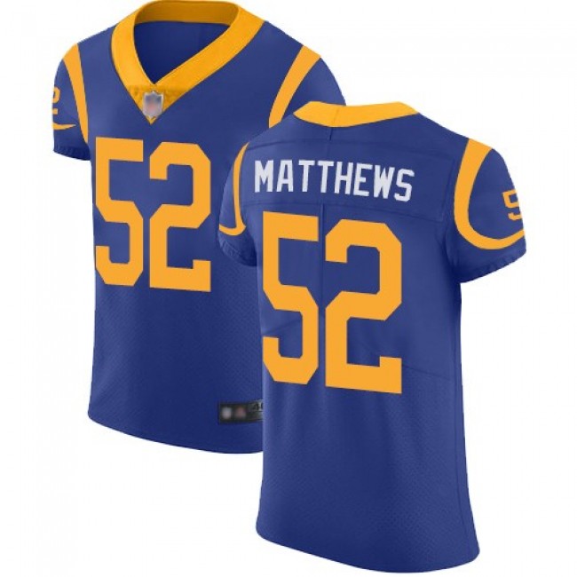 Nike Rams #52 Clay Matthews Royal Blue Alternate Men's Stitched NFL Vapor Untouchable Elite Jersey