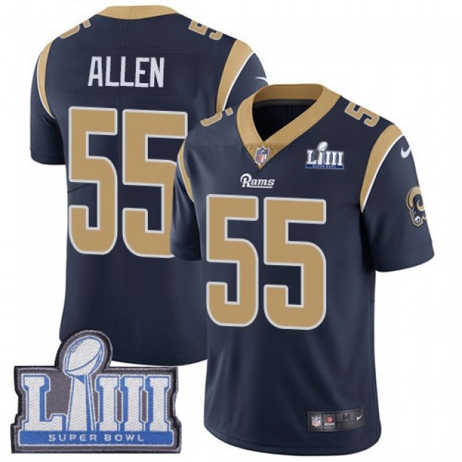 Nike Rams #55 Brian Allen Navy Blue Team Color Super Bowl LIII Bound Men's Stitched NFL Vapor Untouchable Limited Jersey