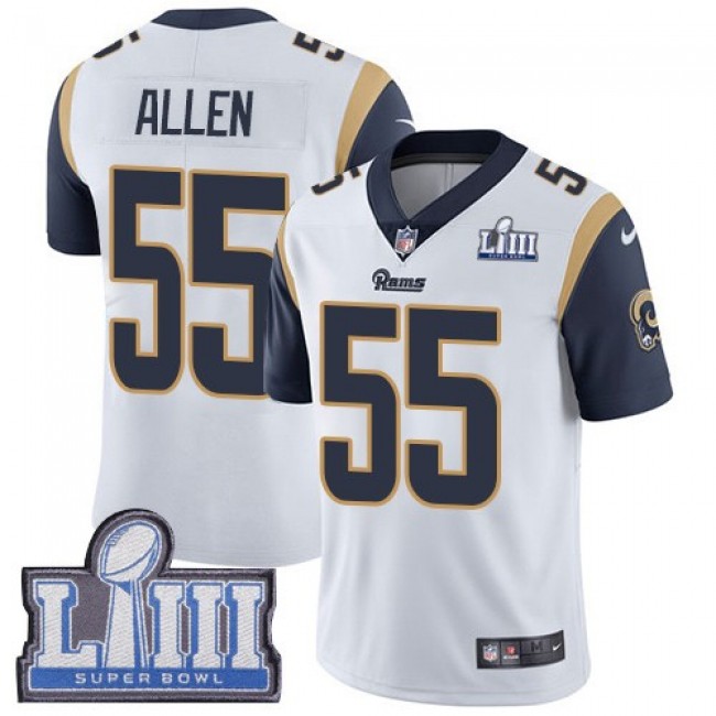 Nike Rams #55 Brian Allen White Super Bowl LIII Bound Men's Stitched NFL Vapor Untouchable Limited Jersey