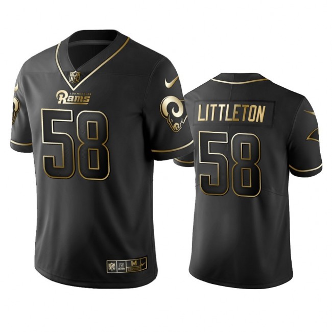 Nike Rams #58 Cory Littleton Black Golden Limited Edition Stitched NFL Jersey