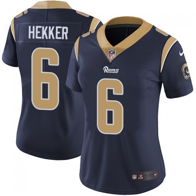 Women's Rams #6 Johnny Hekker Navy Blue Team Color Stitched NFL Vapor Untouchable Limited Jersey